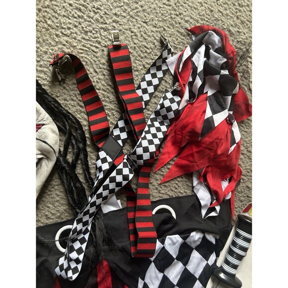 Adult XL Spirit Halloween TWISTED CLOWN Costume W/ Mask & Accessories - Picture 3 of 8